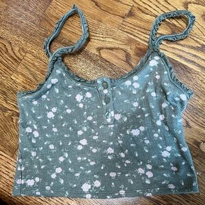 Green Floral Aeropostale Tank Top